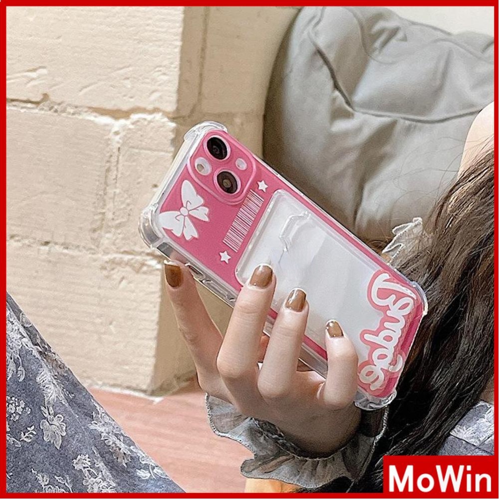 Ốp Điện Thoại Silicon Mềm Trong Suốt Có Ngăn Đựng Thẻ Và Tấm Bảo Vệ Camera Chống Sốc Cho iPhone 13 Pro Max 12 11 7 Plus