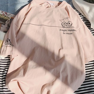 [SIÊU RẺ] Áo thun tay lỡ mèo (unisex nam nữ đều mặc được)