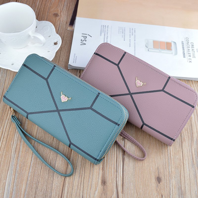 Ví nữ dài cầm tay 2 ngăn kéo trái tim yêu thương thời trang nhiều ngăn tiện dụng HX144