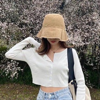 💗 Áo Croptop Tay Dài Cúc Ngực - Áo phông basic 💗
