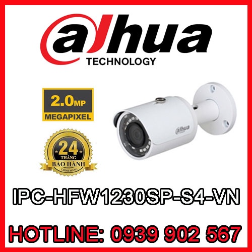 Camera IP hồng ngoại 2.0 Megapixel DAHUA IPC-HFW1230SP-S4-VN