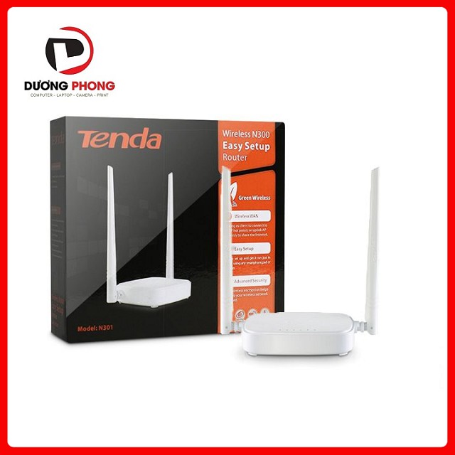 Bộ phát Wifi 2 râu Tenda N301-Tốc độ 300Mbps Chính Hãng