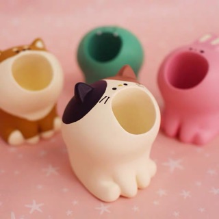 Lọ cắm bút, đựng ghim kẹp giấy hình mèo ngoác mồm rất kute