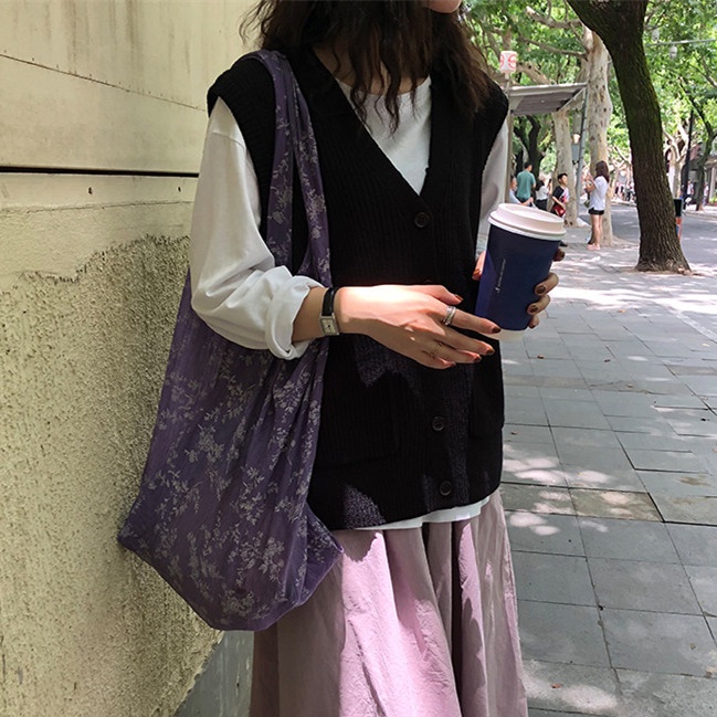 Áo khoác len cardigan không tay thiết kế mới thời trang theo phong cách hàn quốc dành cho nữ | BigBuy360 - bigbuy360.vn