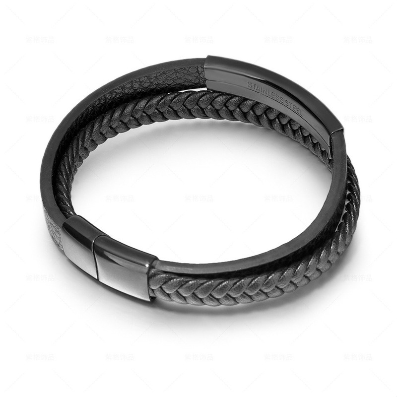 Vòng Tay Da Nhiều Lớp Phong Cách Hip Hop Cổ Điển Thời Trang Cho Nam