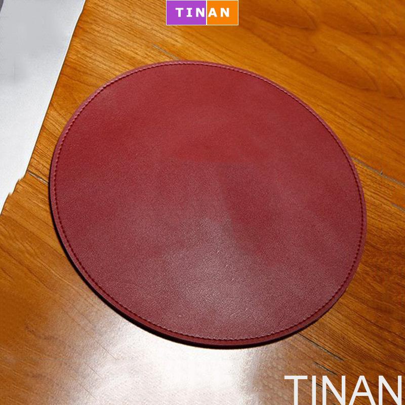 Miếng Lót Chuột Da Hình Tròn, Không Thấm Nước, Đường Kính 22 cm