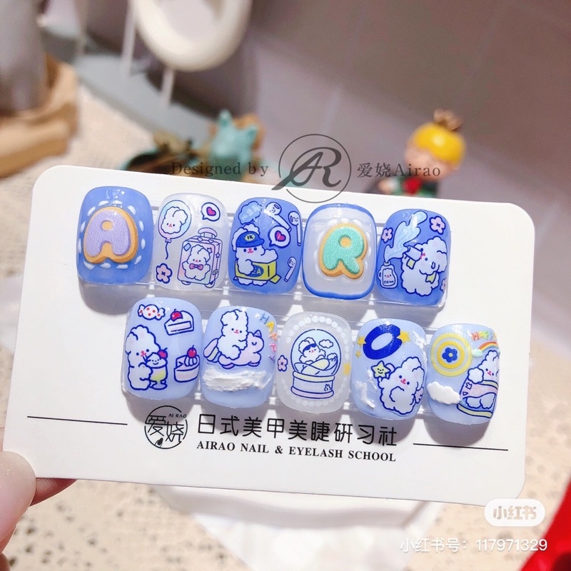 Sticker thỏ hãng tomoni ,sticker lụa trang trí móng tay