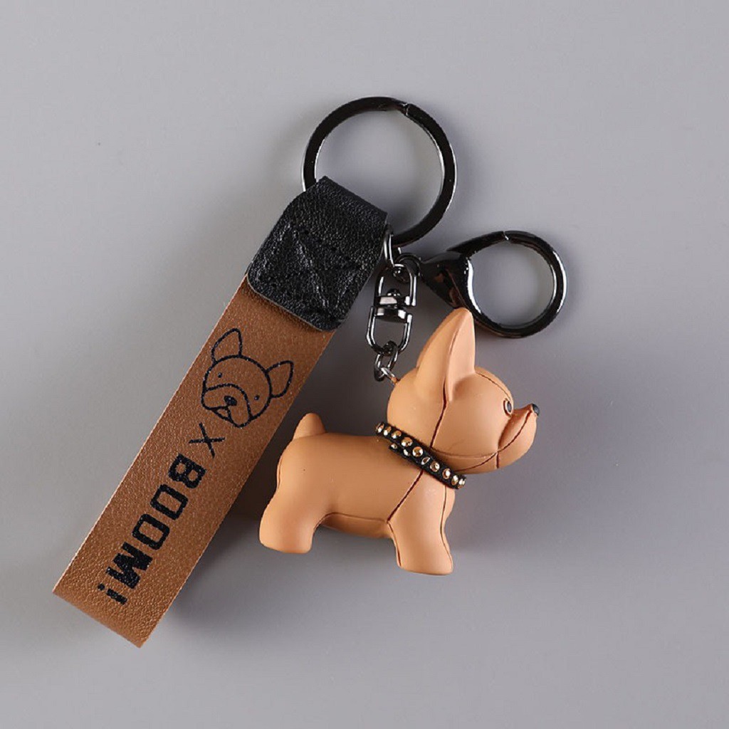 Móc Khóa Hình Chó Bull Xinh Xắn Cá Tính Plume Case