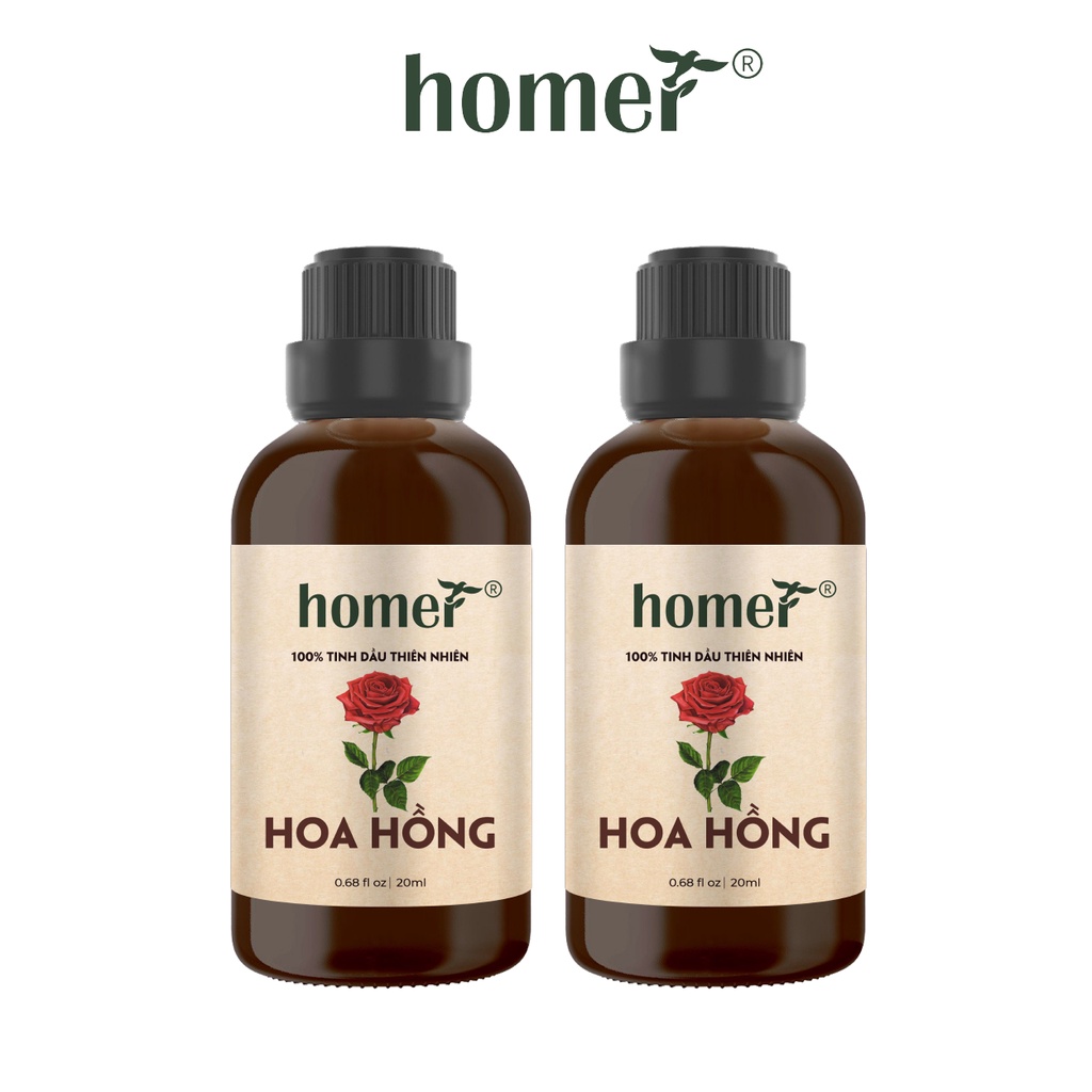 Combo 2 tinh dầu Hoa hồng Homer 20ml/chai