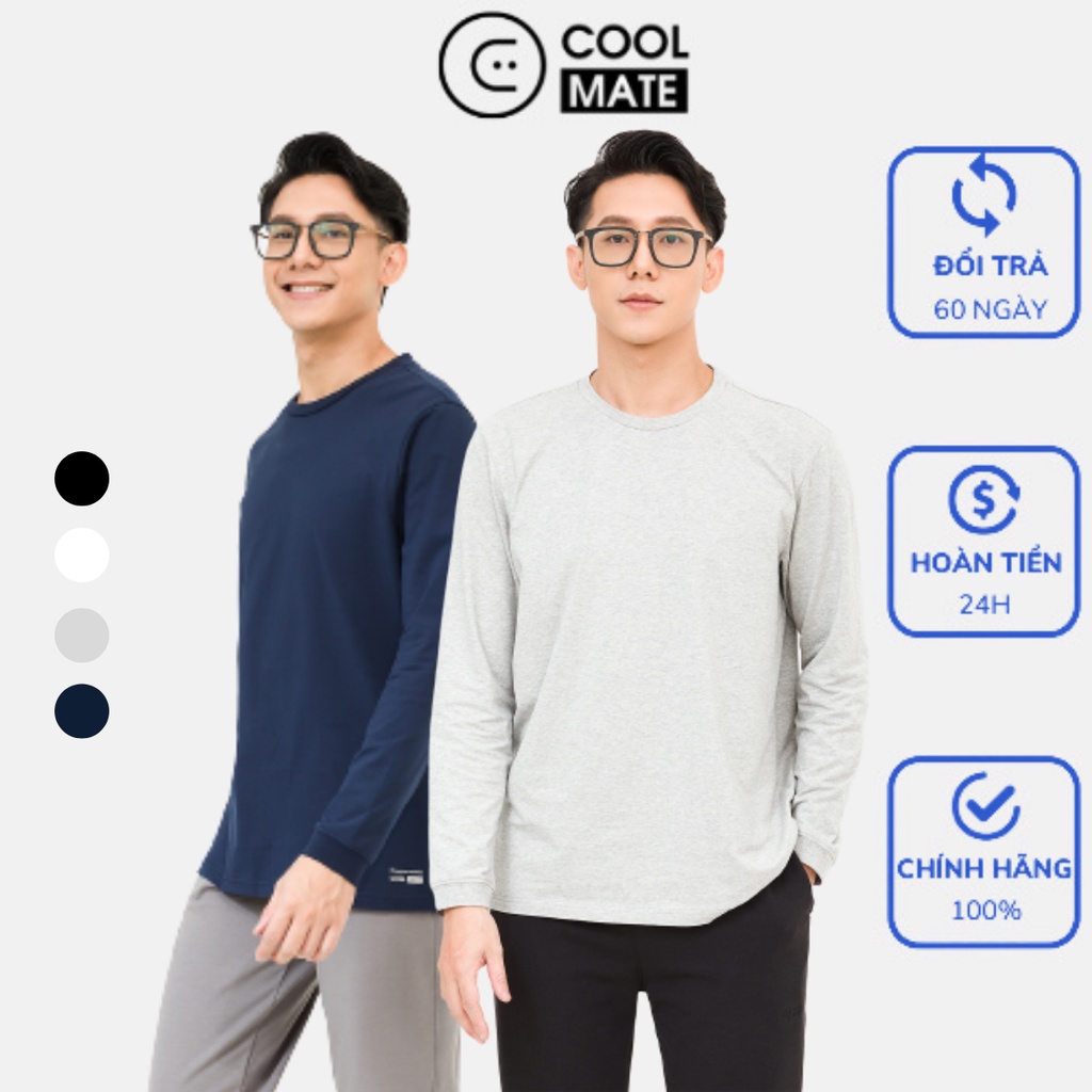 Combo 2 áo dài tay Cotton Compact phiên bản Premium co dãn, chống nhăn Coolmate. | WebRaoVat - webraovat.net.vn