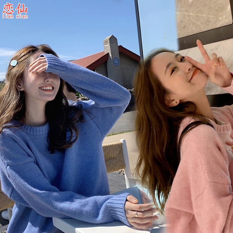 Áo Sweater Cổ Tròn Màu Sắc Kẹo Ngọt Phong Cách Hàn Quốc | BigBuy360 - bigbuy360.vn