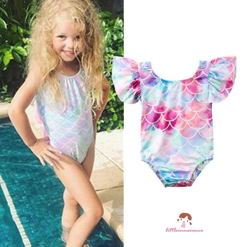 ❤XZQ-Toddler Kids Baby Girl Mermaid One Piece Bikini Swimwear Swimsuit Monokini Bathing Suit Beachwear