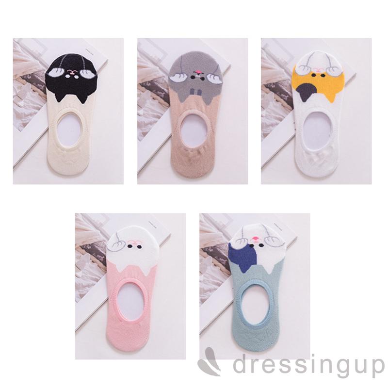 Vớ Phẳng Tàng Hình Mềm Mại Chống Trượt In Hình Mèo Hoạt Hình Cho Nữ