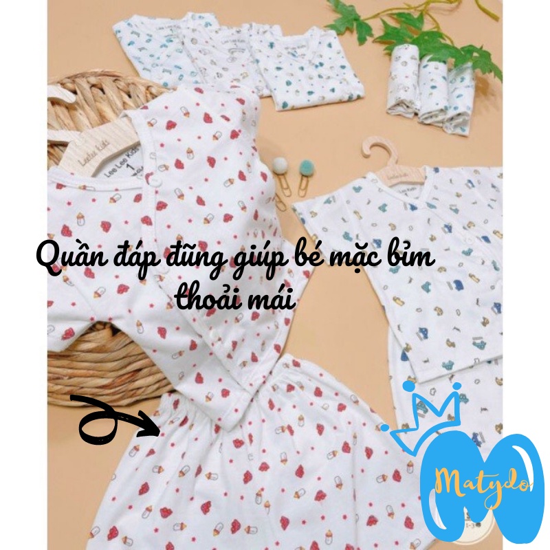 Quần áo sơ sinh ngắn tay cho bé trai bé gái mùa hè giá rẻ đồ sơ sinh cho bé BS trắng cộc cúc chéo