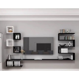 Kệ tivi treo tường 💖𝑭𝑹𝑬𝑬𝑺𝑯𝑰𝑷💖 Kệ Tivi Nội Thất Phòng Khách Gỗ MDF Lõi Xanh Chống Ẩm - Mã KTV004 - THAGO HOME