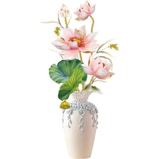 decal dán tường bình hoa sen