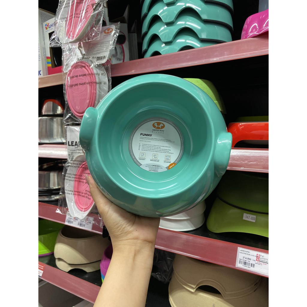 Chén ăn cho thú cưng  UNITED PETS  FUNNY BOWL (TURQUOISE) (20cm) (500ml)