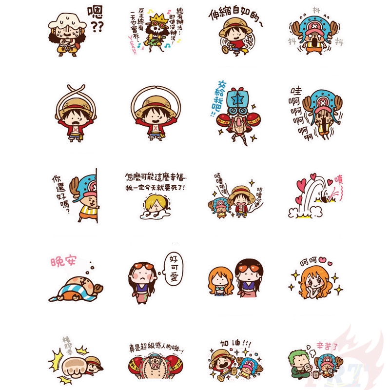 ☠ One Piece - Anime Giấy và decal dán tường ☠ 40Pcs/Set DIY Decals Stickers for Album Diary Laptop Scrapbooks Skateboard