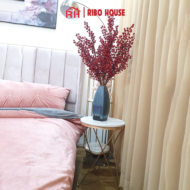 Bàn trà sofa RIBO HOUSE mặt đá tròn vân mây khung hình sao, bàn trang trí phòng khách tiệm nails spa homestay RIBO82