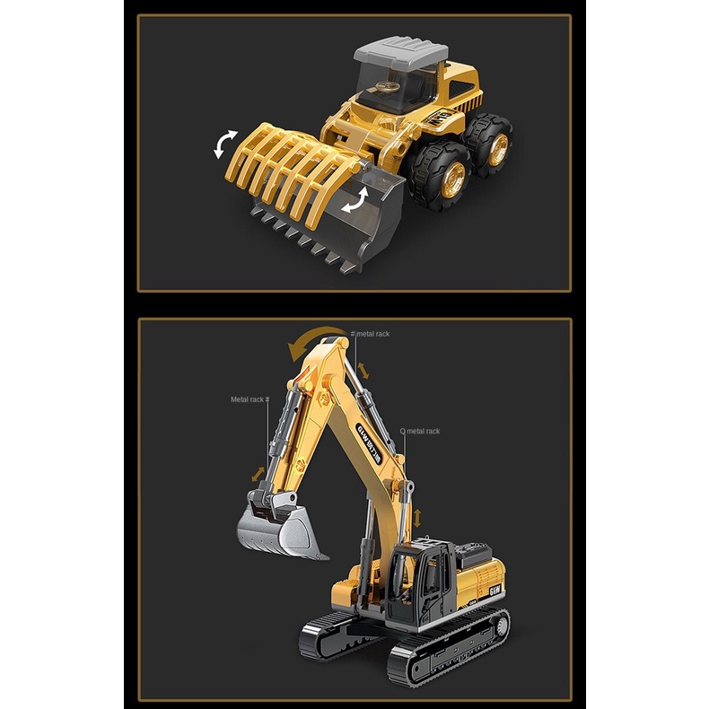 Set 3 Xe Xây Dựng Hạng Nặng Đồ Chơi Bằng Kim Loại Dành Cho Trẻ Em