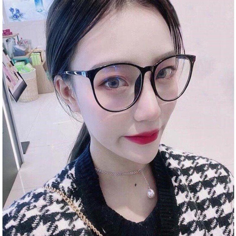 Gọng kính cận Unisex thời trang ABICA mắt tròn khổ lớn đeo chống bụi lắp cận dễ dàng phong cách Hàn Quốc đẹp giá rẻ 068