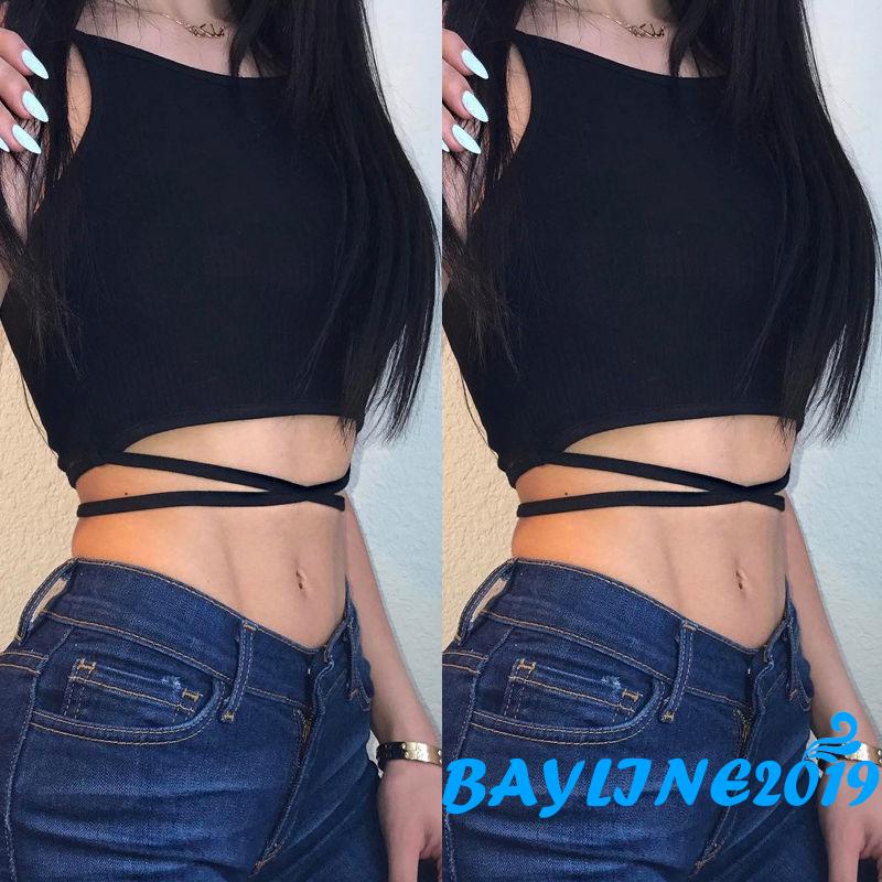 Áo Croptop Không Tay Thời Trang Mùa Hè Cho Nữ