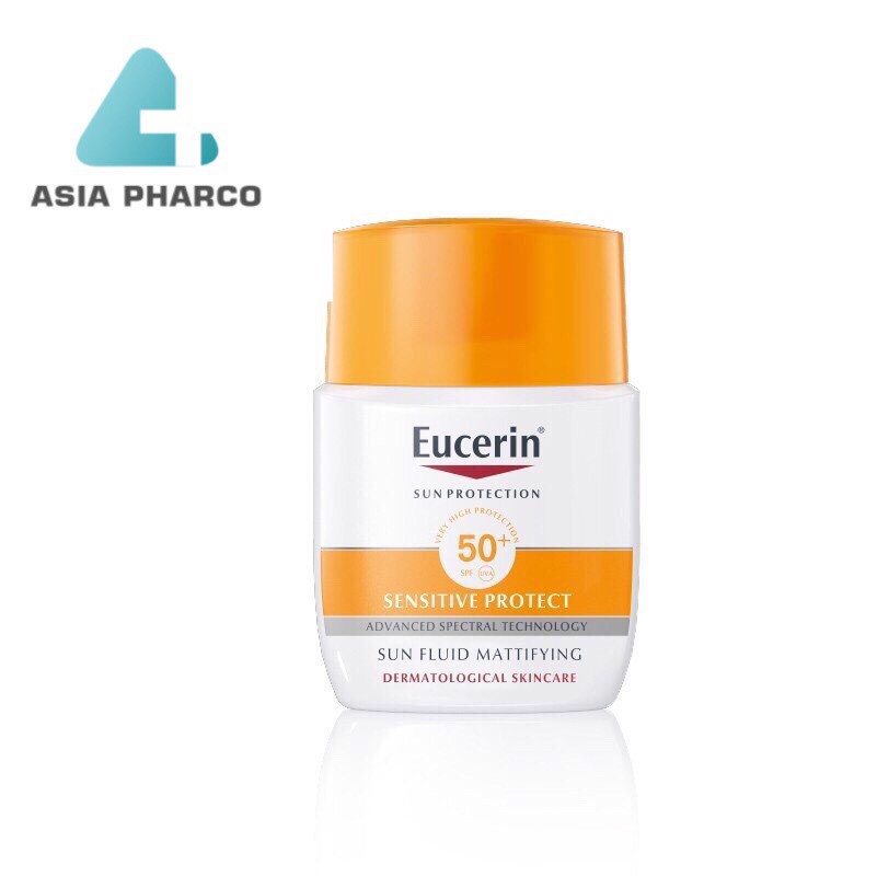 Kem chống nắng không gây nhờn rít cho da thường và da hỗn hợp Eucerin Sun Fluid Mattifying Face SPF50+ 50ml