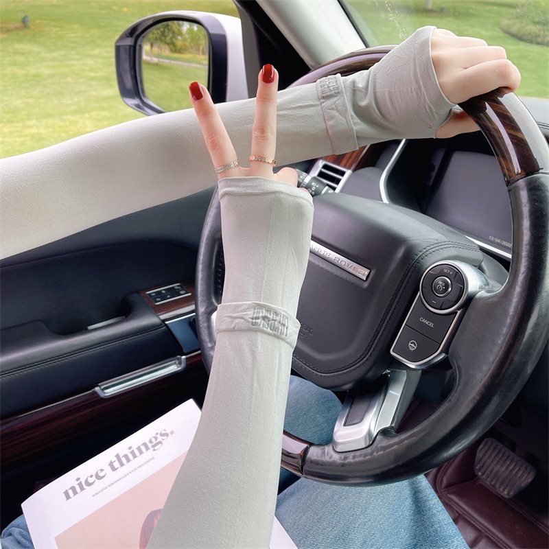 Găng tay dài chống nắng màu trơn chất lượng cao thời trang mùa hè cho nam và nữ