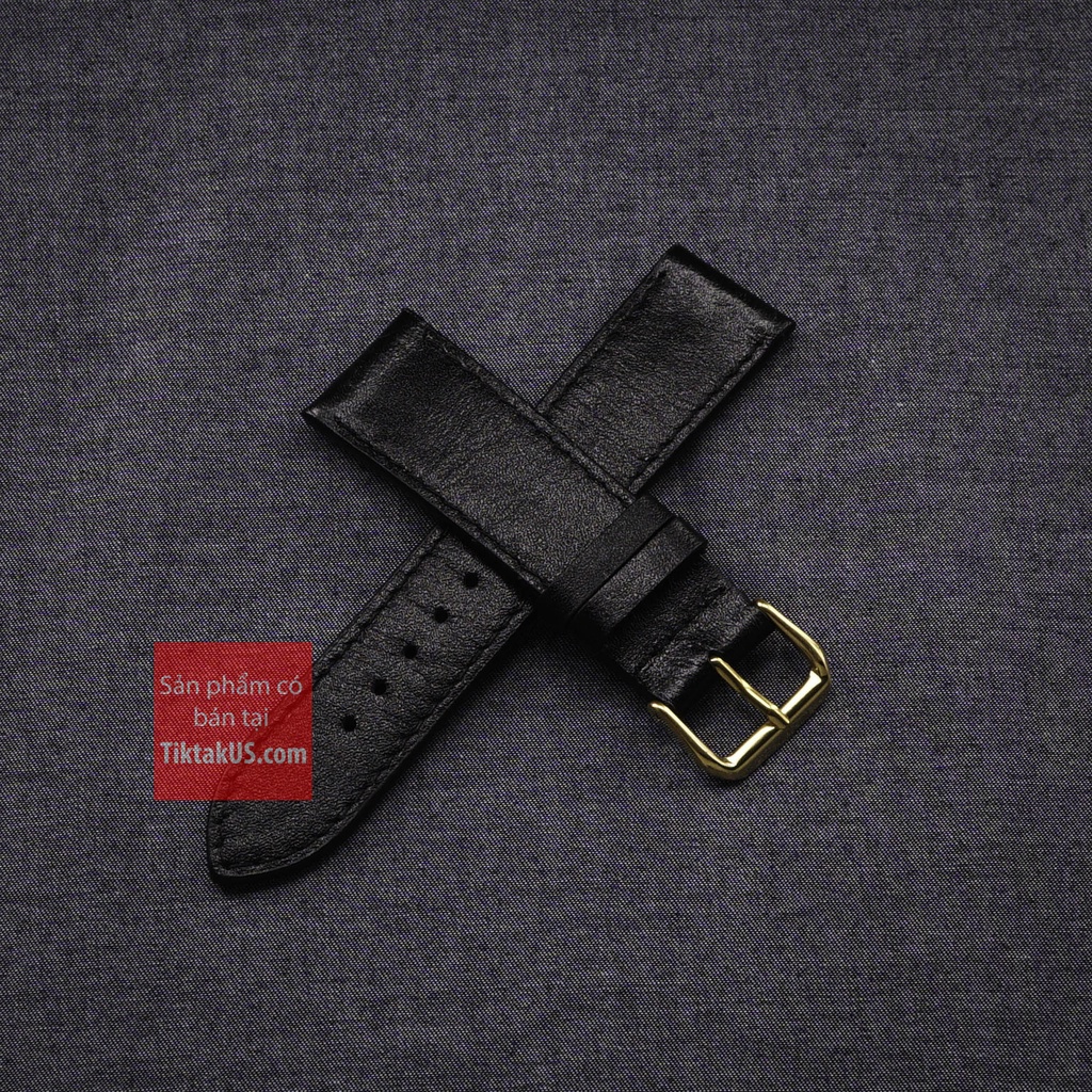 Dây đồng hồ da bò thật nhiều màu đủ size 18-19-20-21-22-24 kèm khóa vàng tặng cây tháo dây