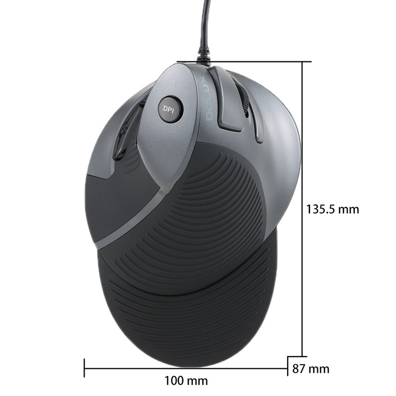 Delux M618 USB Wired Ergonomic Vertical Optical Mouse 1600DPI for LOL trynemgo