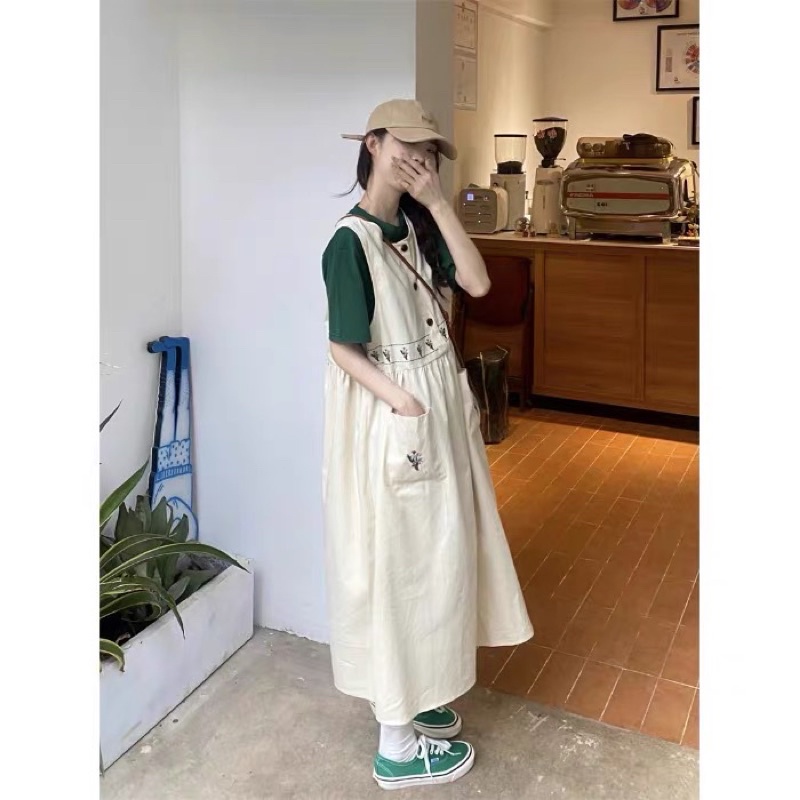 THE CHANCY - Naga dress/ Đầm Thô Thêu Hoa Phong Cách Vintage cho nữ