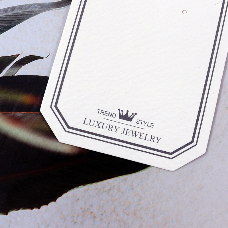 100 Pcs Solid White Letter Earrings Necklaces Jewelry Packaging Card Clothes Tag