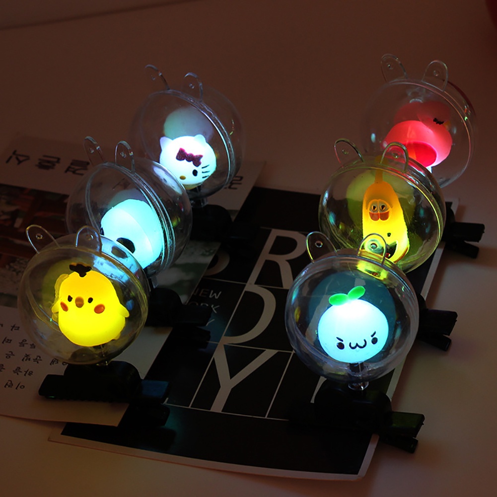 {Yoomall} Kẹp Tóc Hoạt Hình Tích Hợp Đèn LED Phát Sáng