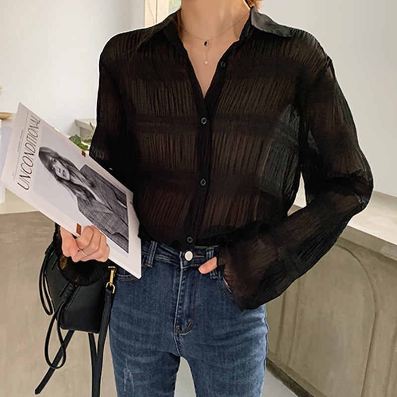 IELGY  Ielgy Áo Sơ Mi chiffon Thiết Kế Dễ Phối Đồ Cho Nữ