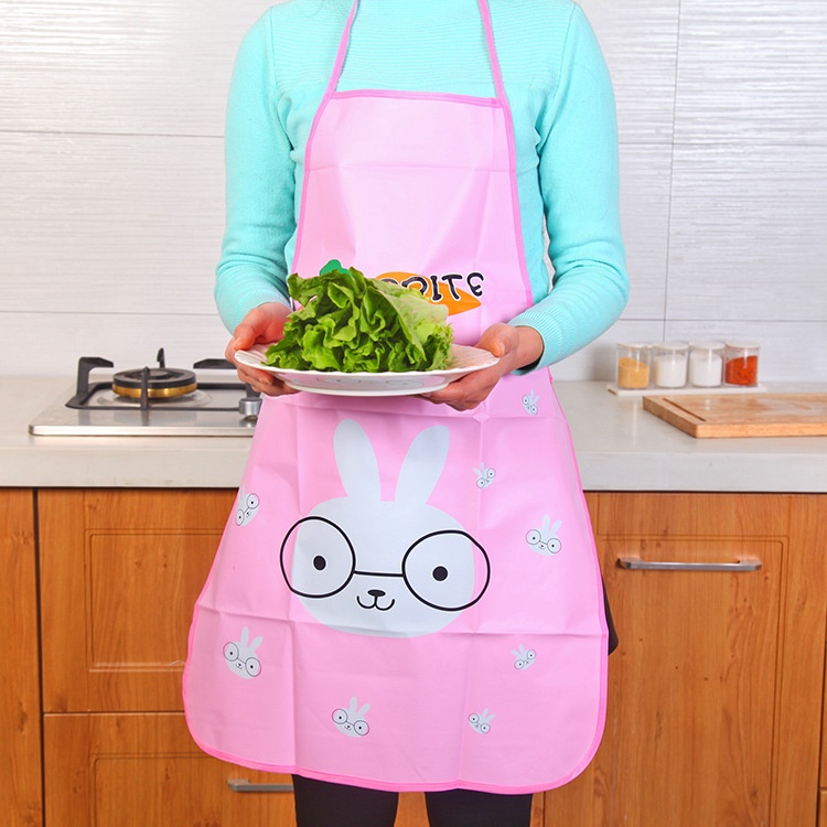 Tạp dề nhựa pvc ngắn chống thấm nước hình gấu hello kitty hàn quốc cute cho bé học vẽ nấu ăn làm bếp cùng mẹ
