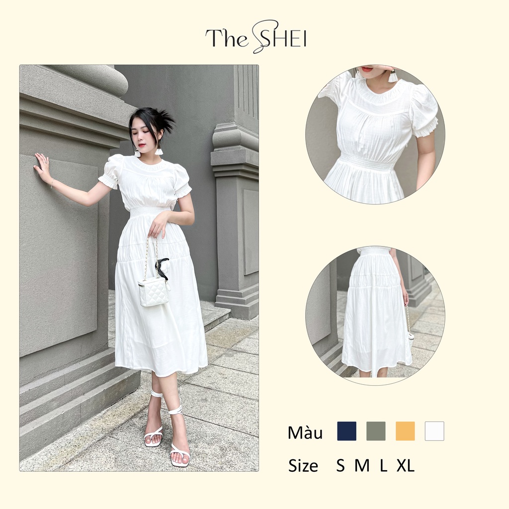 Đầm thời trang nữ smoking eo và tay The SHEI - Màu trắng - TSD092241