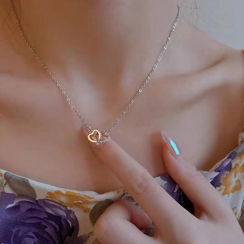 Dây Chuyền Mặt Trái Tim Phong Cách Hàn Quốc Sang Trọng Thời Trang Mùa Hè Cho Nữ