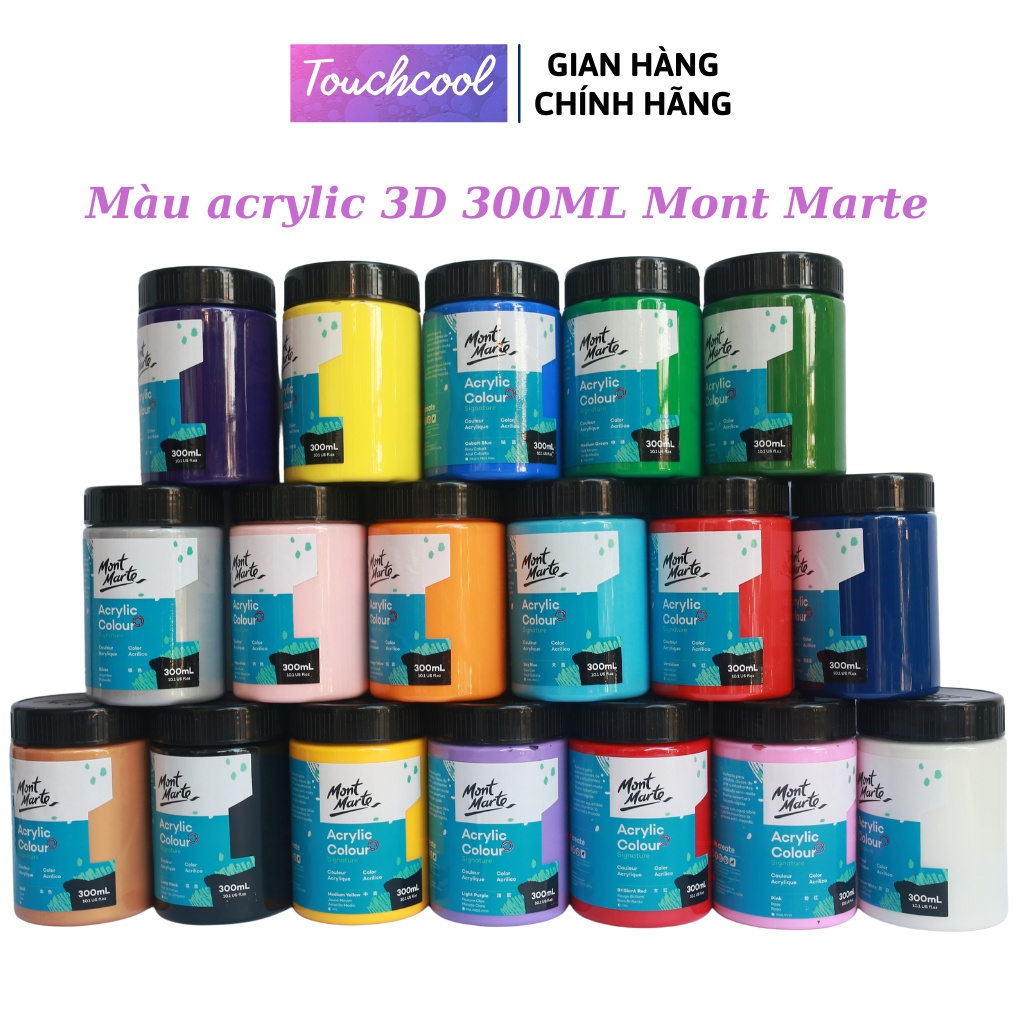 Màu acrylic 3D 300ML Mont Marte cao cấp của ÚC màu vẽ giày, gốm sứ,canvas,..