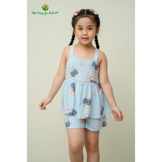 Bộ lanh mặc nhà quần đùi, áo sát nách bé gái - Thời Trang Gia Đình VT B61.2103