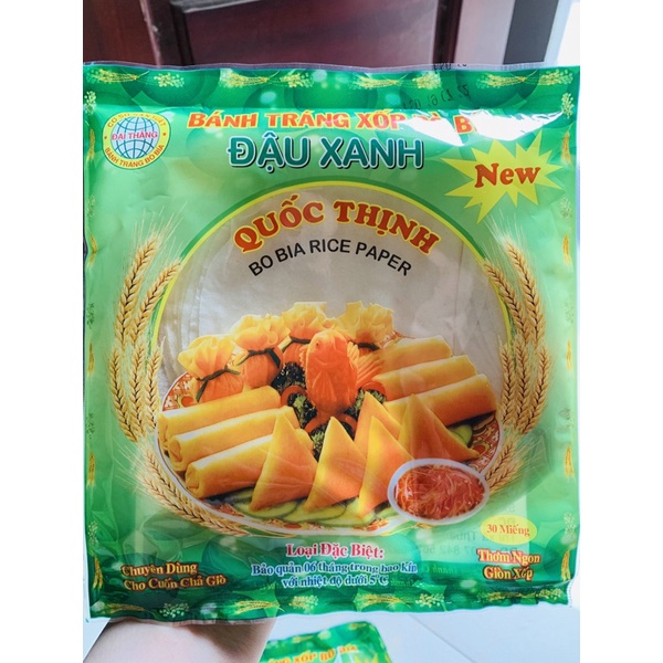Bánh tráng bò bía đậu xanh
