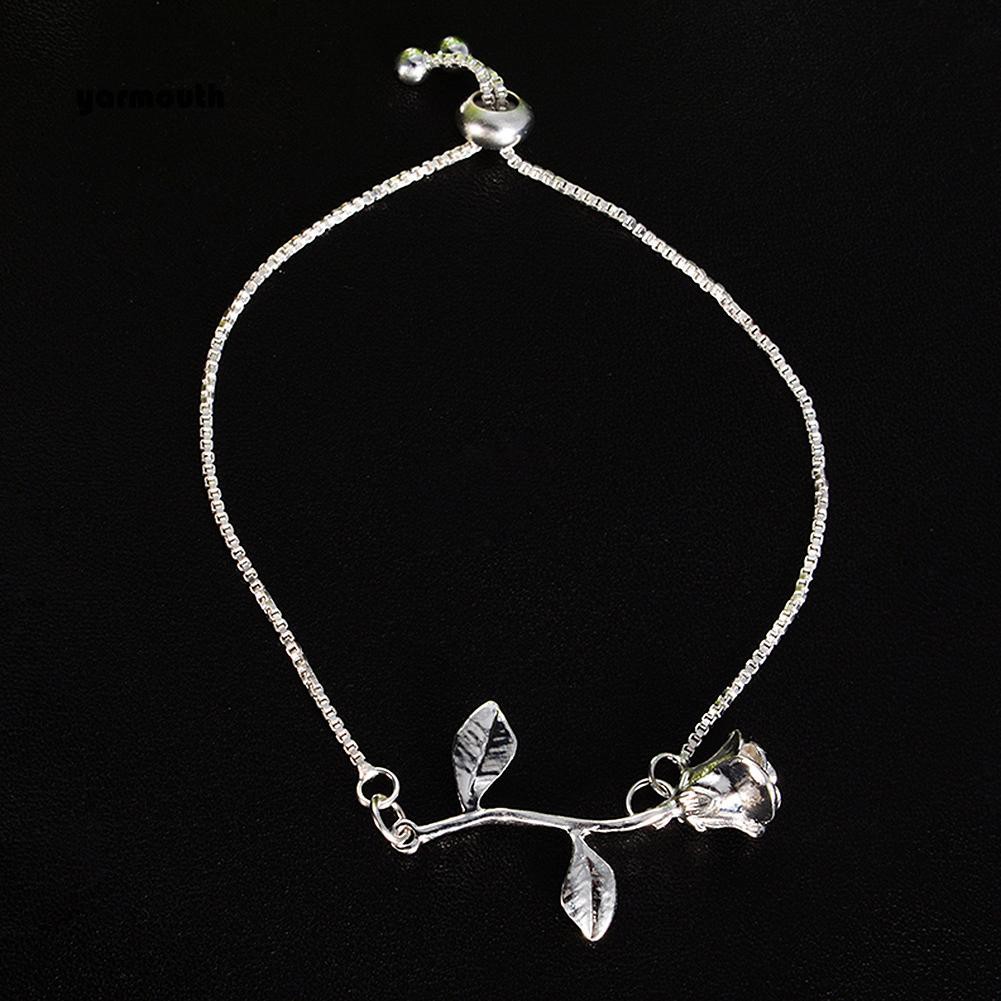 Vòng Tay Mặt Hoa Hồng Đính Đá Nhân Tạo Thời Trang