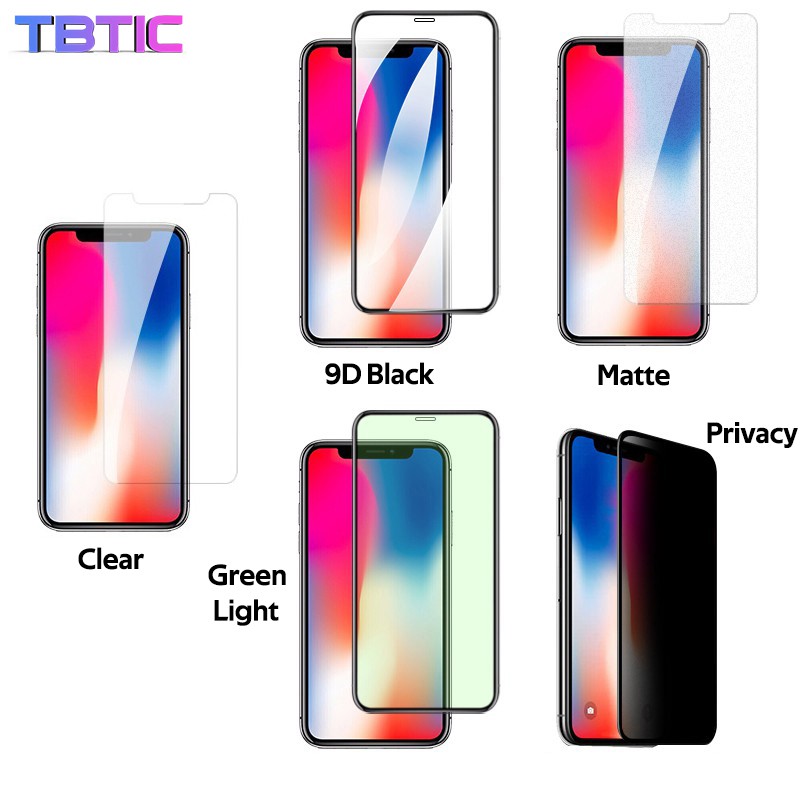 Kính cường lực TBTIC 9H 20D chống trầy xước bảo vệ riêng tư iPhone 13 12 11 Pro Max Mini Xr X Xs Max 8 7 Plus SE 2020