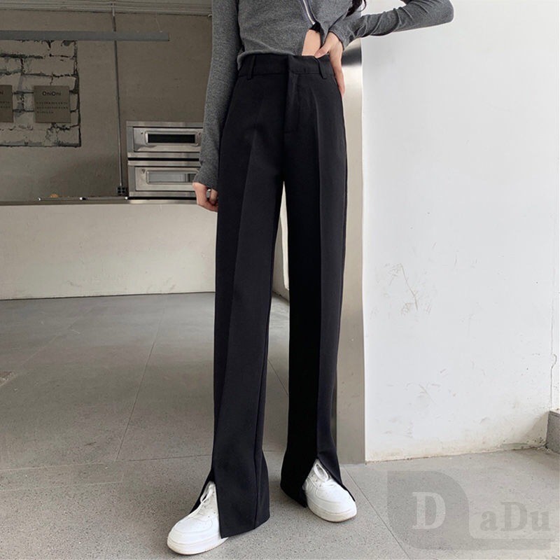 Quần Dài Nữ Lưng Cao Ống Rộng Thời Trang Hàn