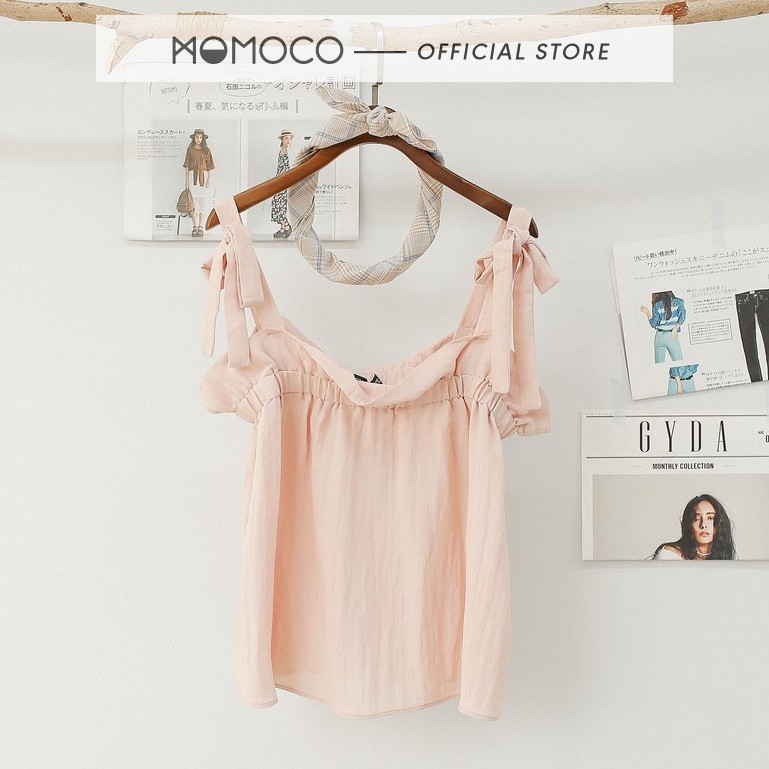 Áo 2 Dây Buộc Nơ Nữ MOMOCO Thiết Kế Nhún Ngực Cá Tính - M2059