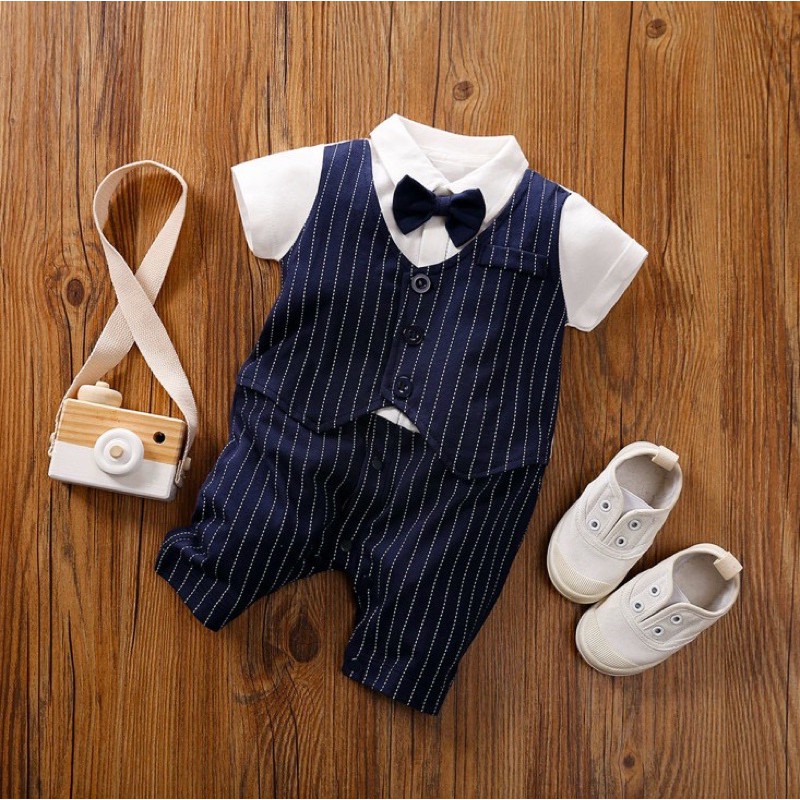 Đồ body công tử tay ngắn - Bộ vest / suit cho em bé