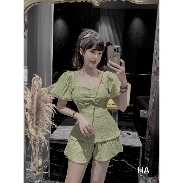 [ NEW CONCEPT ] SET VÁY XỐP TÀ NGẮN, TAY PHỒNG, PHONG CÁCH HÀN QUỐC DỄ THƯƠNG UP