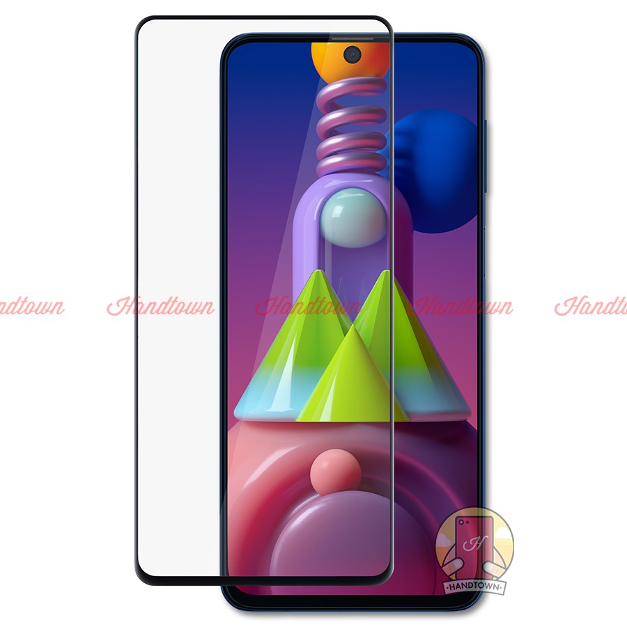 Cường Lực Full Màn Đen Full Keo Dành cho Samsung Galaxy M51 Không Chấm Li Ti Chống Trầy Xước Va Đập