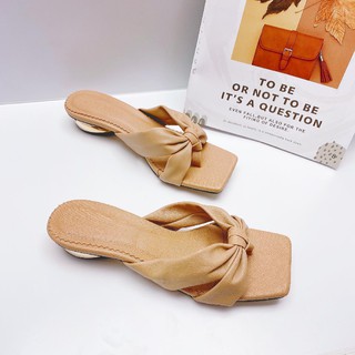 Dép cao gót nữ GÓT XINH D55 chất da nhám đế cao 2cm