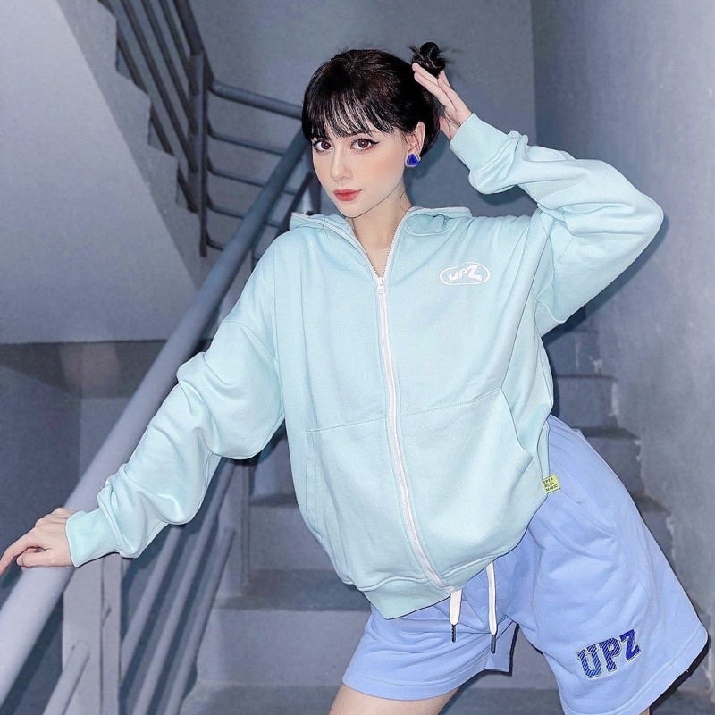 UPZ Áo Khoác Hoodie Dây Kéo In Unicorn Play Zone Chữ Bảy Màu (Xanh Mint)