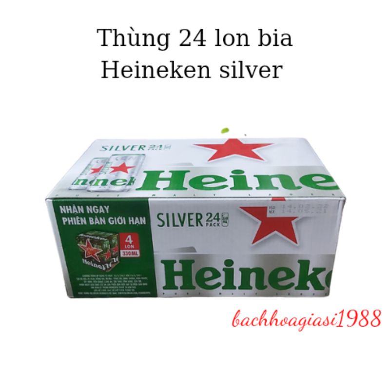 NOW SHIP - Thùng 24 lon bia Heineken silver 330ml